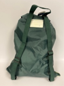 A green backpack on a white background 
Description automatically generated with medium confidence